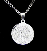 Jesus Religious Pendant Set with Serenity Prayer 24&quot; Silver Plated Necklace  - £20.04 GBP
