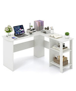 Large Modern L-shaped Computer Desk with 2 Cable Holes and 2 Storage She... - $3,364.15 MXN