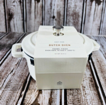 Hearth And Hand Mini Dutch Oven Cast Iron Enamel Finish Magnolia Casserole Beige - £47.40 GBP