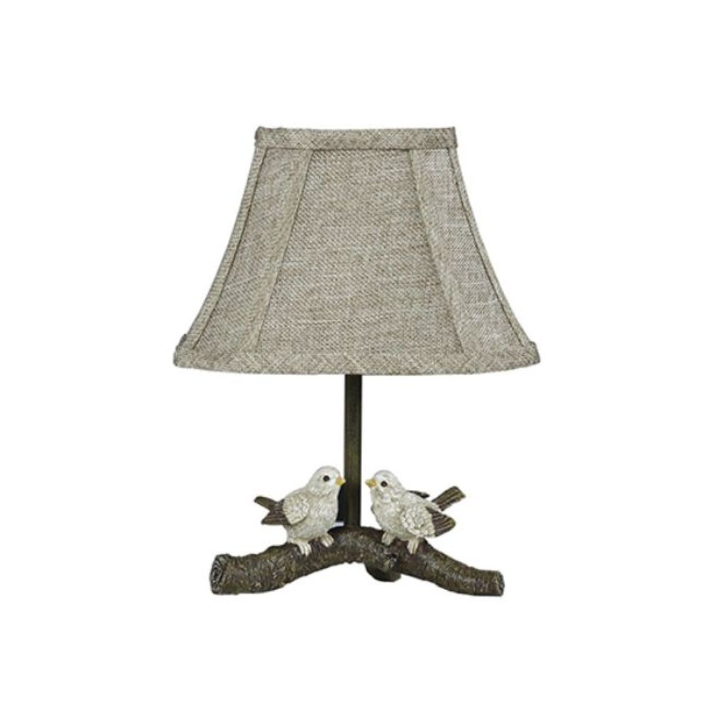 Primary image for 13" Brown Bedside Table Lamp With Tan Empire Shade