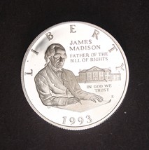 Uncirculated Proof 1993-S San Francisco Mint James Madison Half Dollar - £11.48 GBP