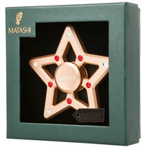 Rose Gold Plated Star Spinner Christmas Ornament with Matashi Crystals - $24.95