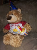 Build A Bear Workshop Happy Birthday Plush 13&quot; Cupcake Party Hat Shirt O... - £28.29 GBP