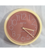 Vintage 1980&#39;s Spartus Wall Clock Round 10&quot; Quartz Yellow Orange Retro B... - €23,78 EUR