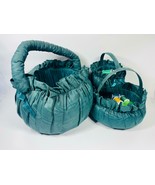 Set of 3 Different Sizes Decorative Basket in Green By Allary Corp - $544.63 MXN