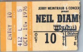 Neil Diamond Concert Ticket Stub October 10 1976 Oklahoma City - £26.55 GBP