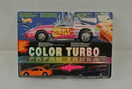 Hot Wheels Color Turbo 2 Pack Race Cars with Applicator 1993 Mattel New NOC  - £15.40 GBP