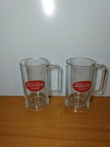 2 Vintage Falls City Beer Clear Glass 12 oz. Beer Mug Stein Tankard with... - $22.32