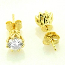 2.05Ct Round Cubic Zirconia 14K Yellow Gold Plated Solitaire Stud Women Earrings - £38.29 GBP
