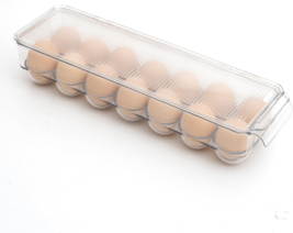 14 Egg Container with Lid &amp; Handle Clear Egg Container for Refrigerator,... - £15.77 GBP