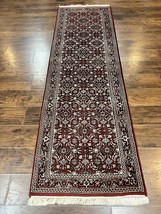 Oriental Runner Rug 2.7 x 8 Wool Handmade Vintage Hallway Carpet Red Black Mahi - £864.20 GBP