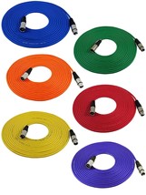 Gls Audio 25Ft Mic Cable Cords - Xlr Male To Xlr Female Colored Cables -, 6 Pack - £84.70 GBP