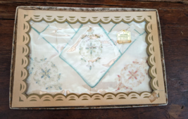 Box Set of 3 Orlana Swiss Style Kerchiefs Handkerchief Lace Vintage Ladies - £13.75 GBP