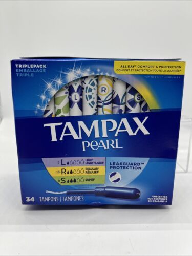 Tampax Pearl Unscented Tampons Leak Guard Lite Regular Sup L/S/R Absorbe... - $7.55