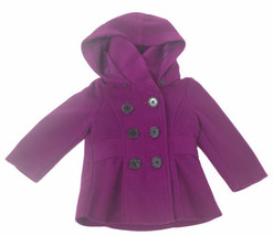 Beverly Hills Girls Princess Purple Pea Coat Jacket Coat 2T Removable Hood - £7.18 GBP