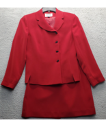 Kasper A.S.L. 2 Piece Suit Blazer &amp; Skirt Women&#39;s 6P Dark Red Single Bre... - $548.67 MXN