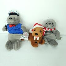 Lot of 3 Coca Cola Bean Bag Plush Seal Scarf Blue Suit Walrus Xmas Hat w... - €14,60 EUR