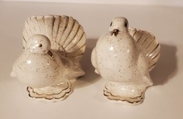 Vintage Creamy White with Gold Dove Pigeon Figurines - £22.84 GBP