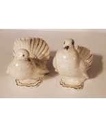 Vintage Creamy White with Gold Dove Pigeon Figurines - £22.73 GBP