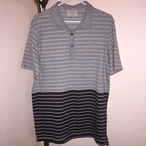 Men&#39;s Linksoul Golf Casual Polo Shirt Sz L Heathered Gray/Mint/Dark Brown Nice! - £29.58 GBP