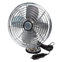 12V Metal Truck or Bus Fan w Dash Mount Vintage Chrome Look 2-Speed Electric Coo - £73.01 GBP
