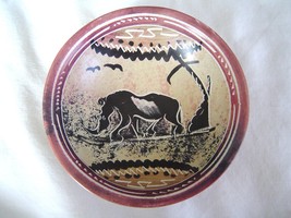 Carved African Rhinoceros Trinket Dish Bowl Soap Stone Safari Etched   - £11.98 GBP