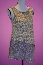 LOGO Lori Goldstein Womens Floral Blouse Tank Top Size XS Brown Yellow P... - $16.66