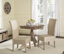 Arjun Grey Wicker 18-Inch Dining Chair From The Safavieh Home Collection. - £239.98 GBP