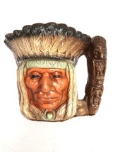 Huge vintage chalkware Native American Indigenous Person head mug - £23.68 GBP