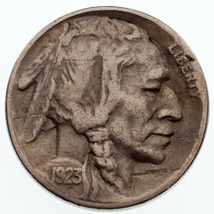 1923-S 5C Buffalo Nickel VF Condition, Natural Color, Full 4-Digit Date - £63.69 GBP