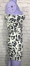 Marineblu Dress Small Cotton Stretch Off Shoulder Womens Cocktail Animal Print - £18.96 GBP