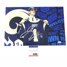 Jared Goff signed 12x18 photo PSA/DNA Los Angeles Rams Autographed - £195.77 GBP