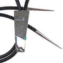 Mark Roanhorse Crawford Navajo Large Retro Modernist Sterling and turquoise bolo - £775.15 GBP