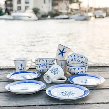 Ahoy Blue/White Stoneware 12-Piece Dessert or Breakfast Set (Service for 4) - $86.87