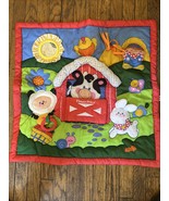 Vintage 1993 Fisher-Price Baby Activity Quilt Mat Crinkle Mirror Plush Toys - $44.99