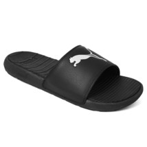 NWT PUMA MSRP $48.99 COOL CAT 2.0 SPORT MENS BLACK SILVER SLIP ON SLIDES... - $17.75