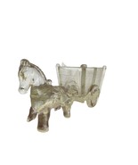 Donkey Cart Candy Dish or Planter Clear Glass Vintage  - £12.50 GBP
