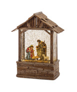 LED Snow Globe Nativity Barn 8.25&quot;H - $104.92 CAD