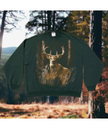 Vtg Deer Print Crew Sweatshirt Mens Size L Hunting Outdoors Gorpcore Jer... - £18.05 GBP