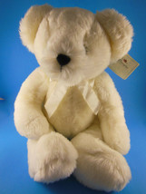 Russ Berrie Teddy Bear Plush WHITE  Fur  19&quot; 13&quot; sitting size Mint WithTag - $19.79
