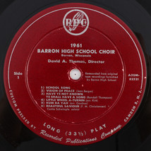 1961 Barron Wisconsin High School Choir - David A. Thomas 12&quot; LP Vinyl Record - $11.10