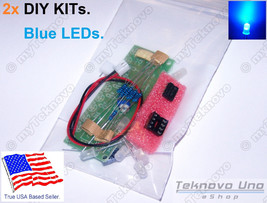 2x BLUE LED Light Chaser Sequencer Follower Scroller DIY KIT NE555 CD401... - £6.06 GBP
