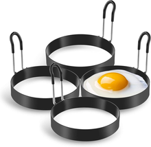 Eggs Rings, 4 Pack Stainless Steel Egg Cooking Rings, Pancake Mold for Frying Eg - £5.52 GBP
