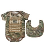 2-Piece Multicam Flak Jacket Baby Boys Bodysuit and Bib - £31.91 GBP