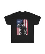 Patriotic T-Shirt Military Soldier Salute USA Flag Unisex Men Women Colo... - £15.68 GBP