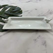 Cost Plus World Market Bird Ceramic Tray White Bathroom Kitchen Decor Cute - $27.71
