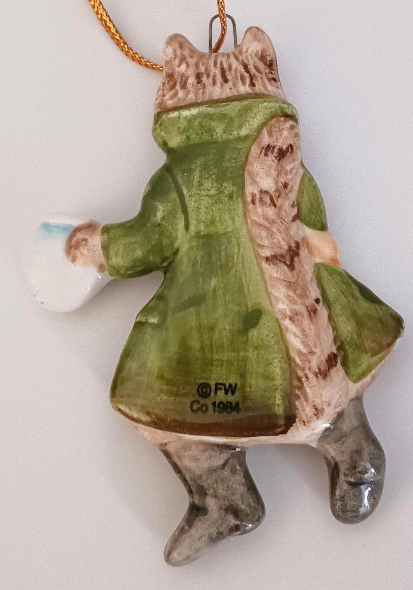 Image 1 of Ultra Rare Beatrix Potter Schmid Simpkin Flat Ornament Vintage 1984 FW Japan
