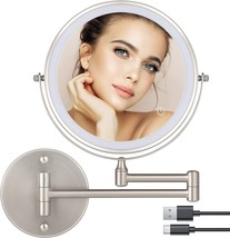 8&quot; Wall Mounted Makeup Mirror, 1X/10X Magnification Double-Sided 360° Swivel - £40.67 GBP