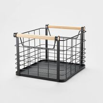 Brightroom Metal Storage Basket Milk Crate Black Small Wire Wood Handles - $317.14 MXN Brightroom Metal Storage Basket Milk Crate Black Small Wire Wood Handles - $317.14 MXN