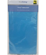 Thin Vinyl Kitchen Tablecloth 52&quot;x70&quot; Oblong (4-6 people) SOLID BLUE COL... - £6.32 GBP